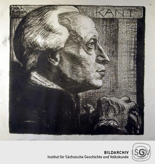 Lithographie 'Kant' von Karl Bauer