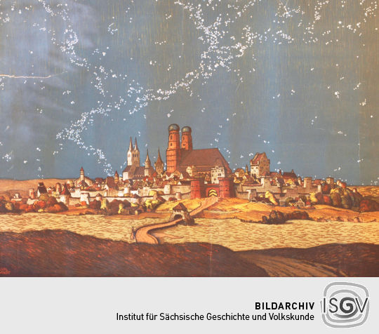 Lithographie 'Alt-München' von Carl Kunst