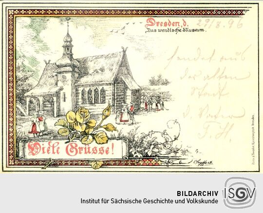 Bildpostkarte "Viele Grüsse! Das wendische Museum"