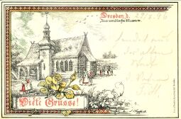 Bild: Bildpostkarte "Viele Grüsse! Das wendische Museum"