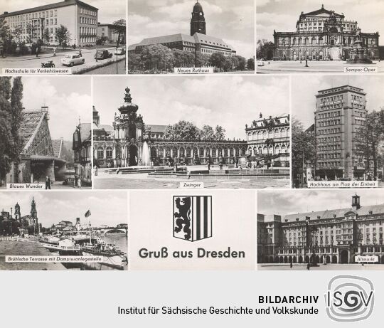 Bildpostkarte Dresdner Sehenswürdigkeiten