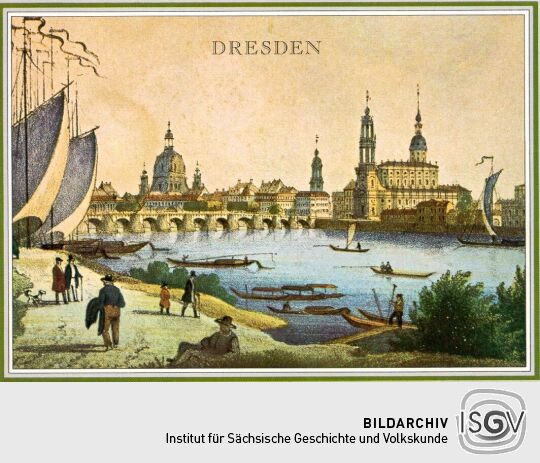Bildpostkarte der Dresdner Altstadt