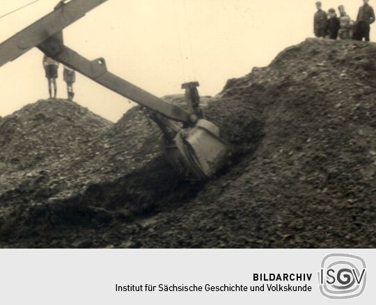 Bau des Schulgebäudes in Bockau