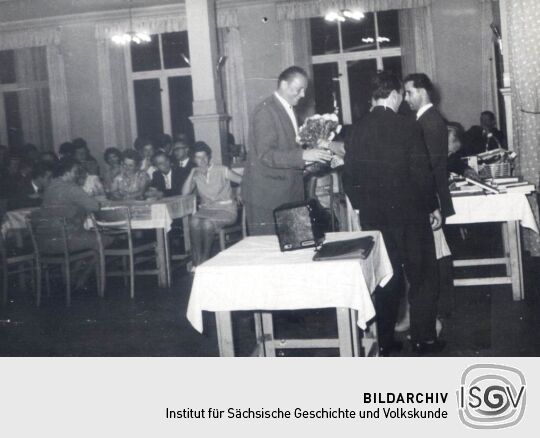 Feier zur Einweihung des Schulneubaus in Bockau (?)