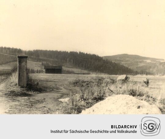Bau des Schulgebäudes in Bockau