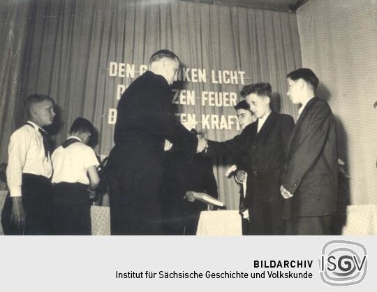 Jugendweihefeier 1958 in der Schule Bockau