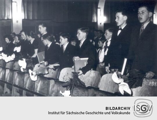 Jugendweihefeier 1958 in der Mittelschule Bockau