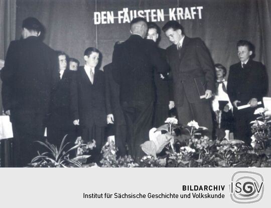 Jugendweihefeier 1958 in der Mittelschule Bockau