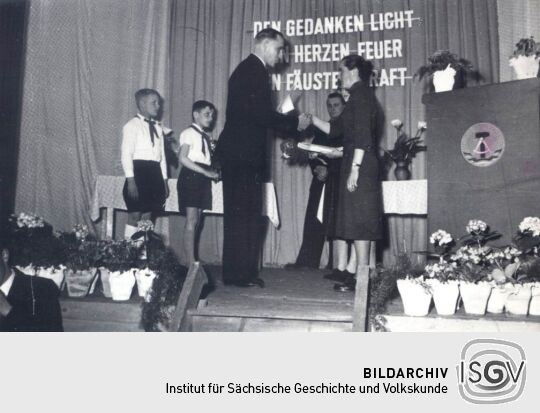Jugendweihefeier 1958 in der Mittelschule Bockau