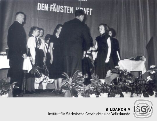 Jugendweihefeier 1958 in der Mittelschule Bockau