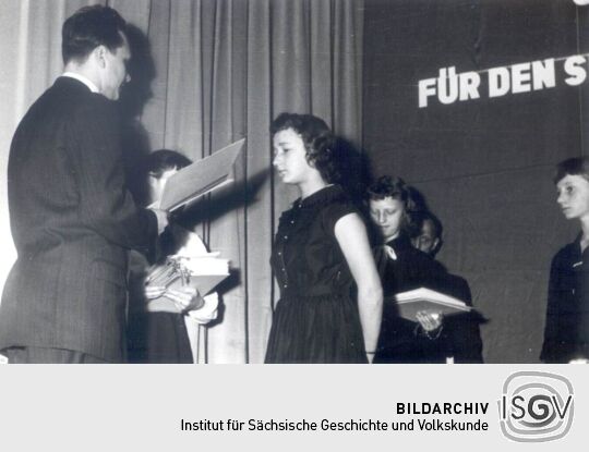 Jugendweihefeier 1958 in der Mittelschule Bockau