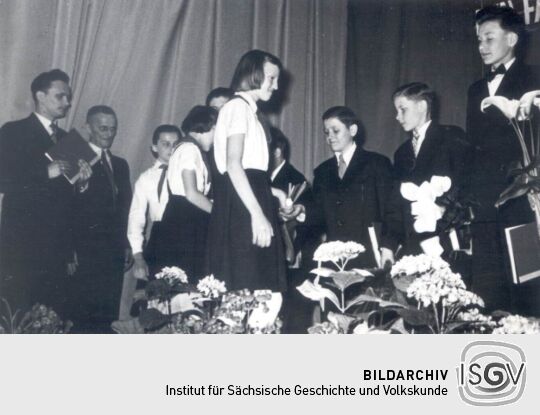 Jugendweihefeier 1958 in der Mittelschule Bockau