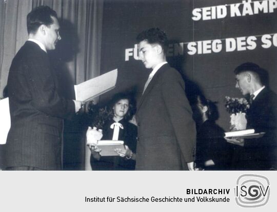 Jugendweihefeier 1958 in der Mittelschule Bockau