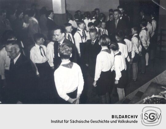 Jugendweihefeier 1958 in der Mittelschule Bockau