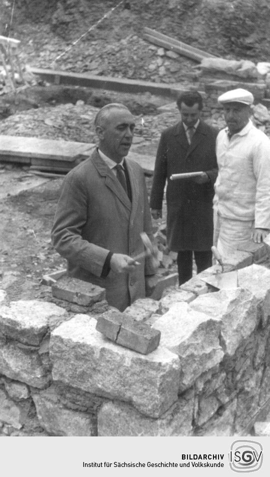 Grundsteinlegung zur Schule in Bockau 1963