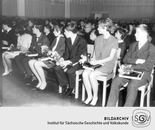 Jugendweihefeier 1958 in der Mittelschule Bockau