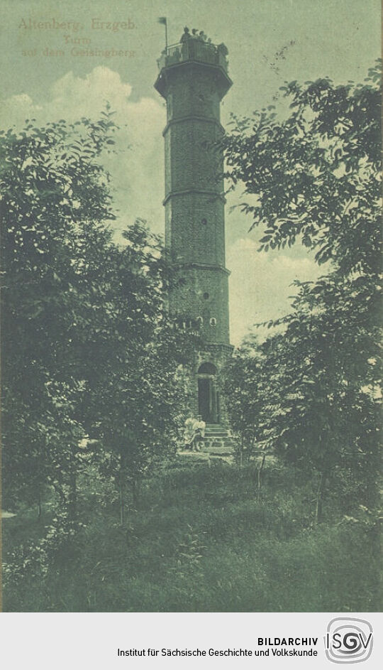 Postkarte vom Aussichtsturm auf dem Geisingberg
