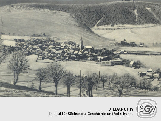 Postkarte - Oberwiesenthal: Skigelände am Fichtelberg (1214 m)