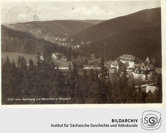 Bildpostkarte - Blick vom Spitzberg auf Bärenfels u. Kippsdorf