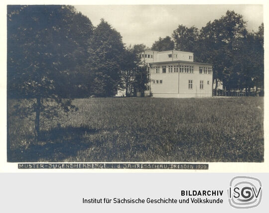 Postkarte: Muster-Jugendherberge - Jahresschau Dresden 1929