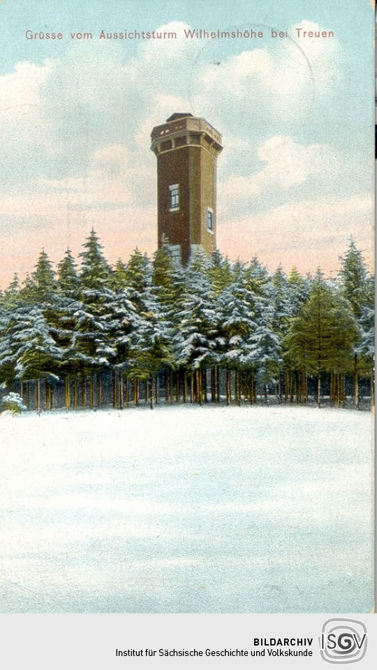 Postkarte: Grüsse vom Aussichtsturm Wilhelmshöhe bei Treuen