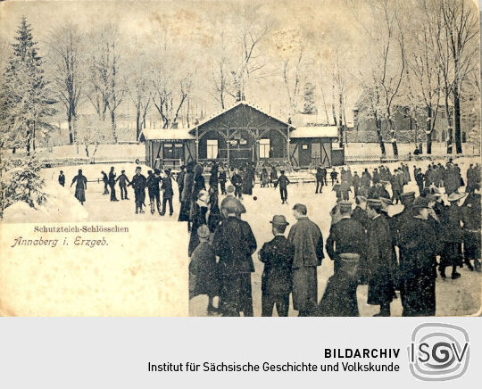 Postkarte - Annaberg i. Erzgeb. - Schutzteich-Schlösschen