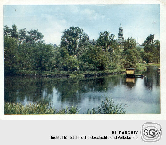 Postkarte - Zwickau (Sa.) - Schwanenteich mit Dom