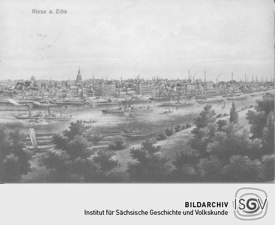 Postkarte - Riesa a. Elbe