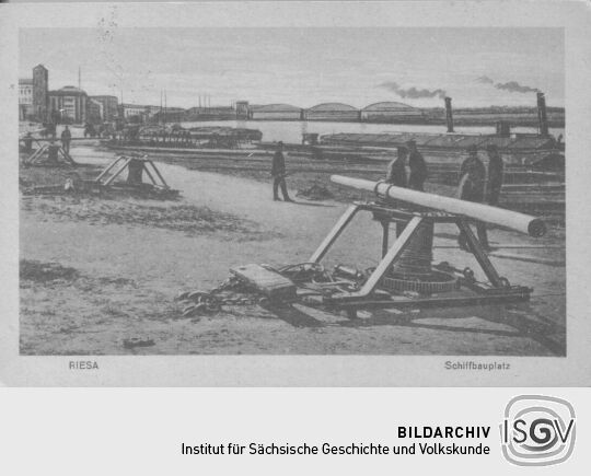 Postkarte - Riesa - Schiffbauplatz