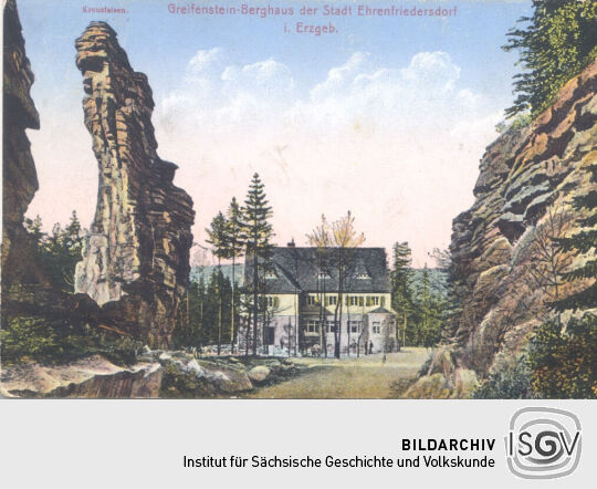Postkarte - Aussichtsfelsen der Greifensteine - Ehrenfriedersdorf