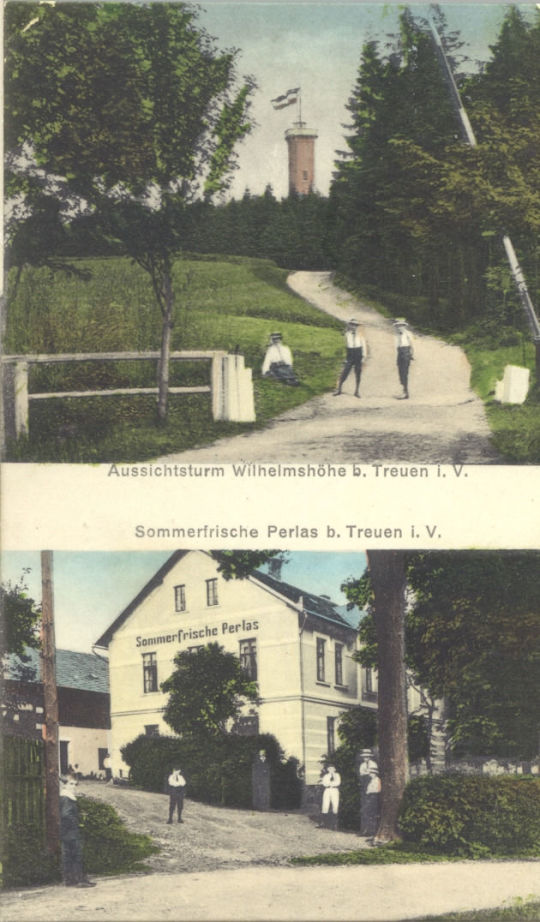 Postkarte - Aussichtsturm und Sommerfrische b. Treuen i.V.