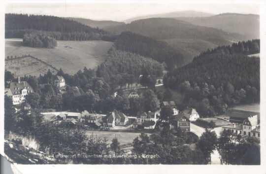 Postkarte - Luftkurort Blauenthal mit Auersberg i. Erzgeb.