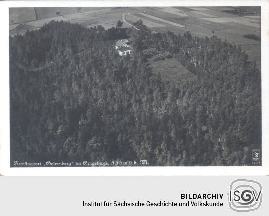 Postkarte - Ausflulgsort "Geiersberg" im Erzgebirge, 536m ü.d.M.