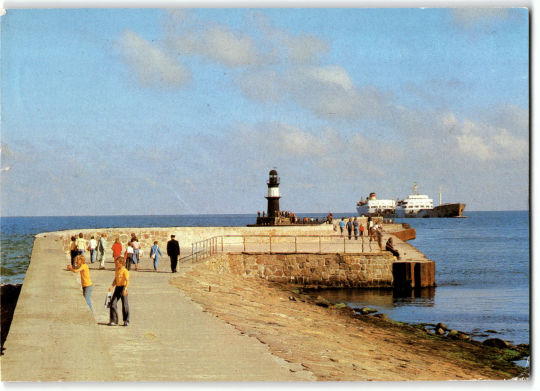 Postkarte 'Rostock-Warnemünde, An der Mole"