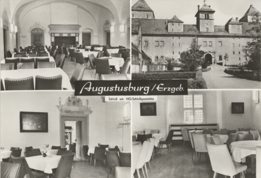 Postkarte - Augustusburg, Schloss mit HO-Schloßgaststätte