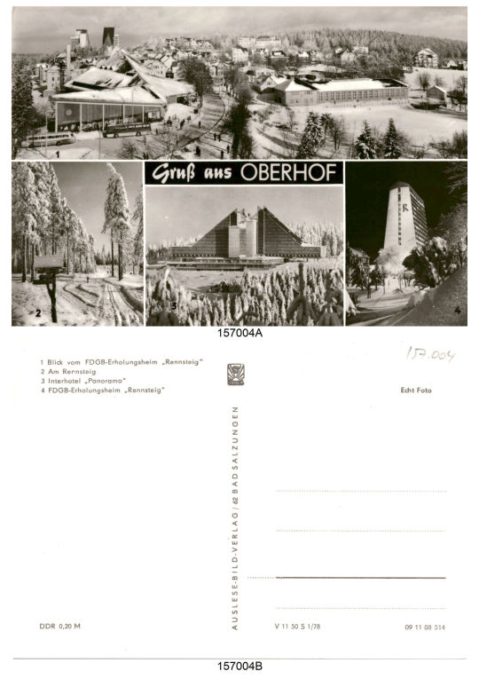 Postkarte: 'Gruß aus Oberhof'