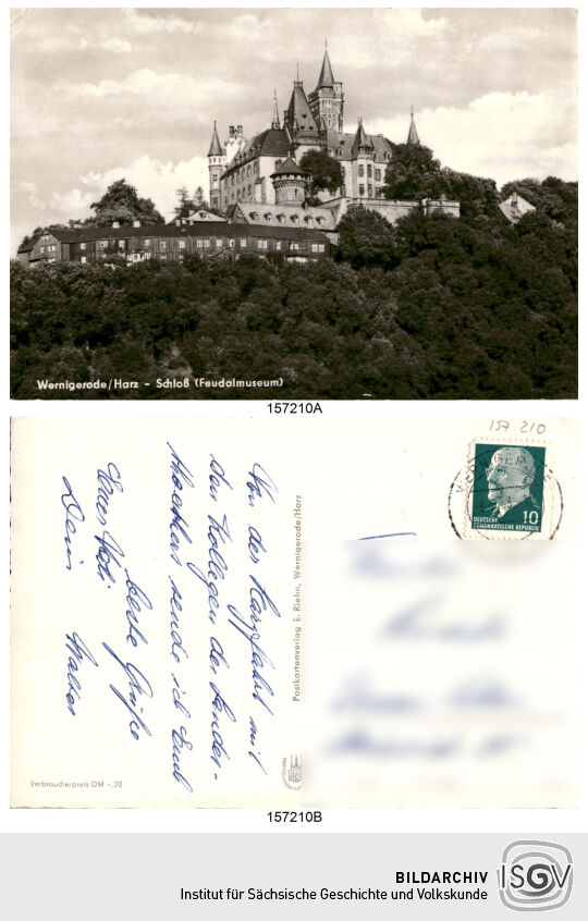 Postkarte 'Wernigerode/ Harz- Schloß (Feudalmuseum)'