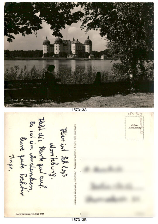 Postkarte 'Schloß Moritzburg b. Dresden'