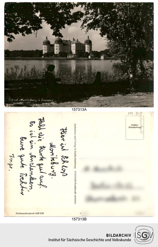 Postkarte 'Schloß Moritzburg b. Dresden'