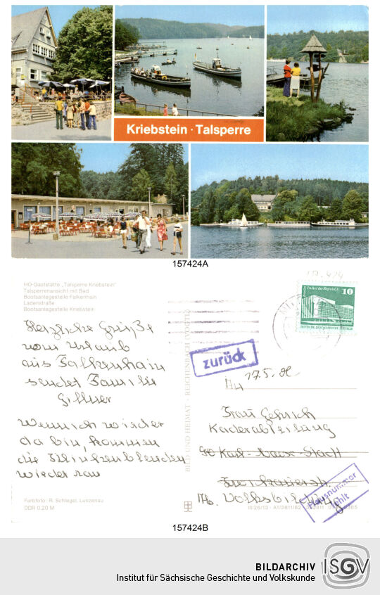 Postkarte 'Kriebstein - Talsperre'