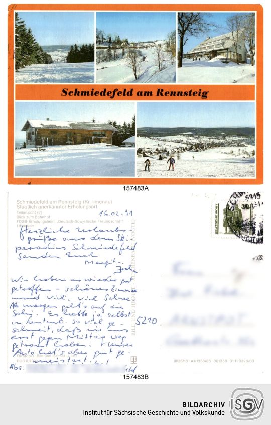 Postkarte 'Schmiedefeld am Rennsteig'