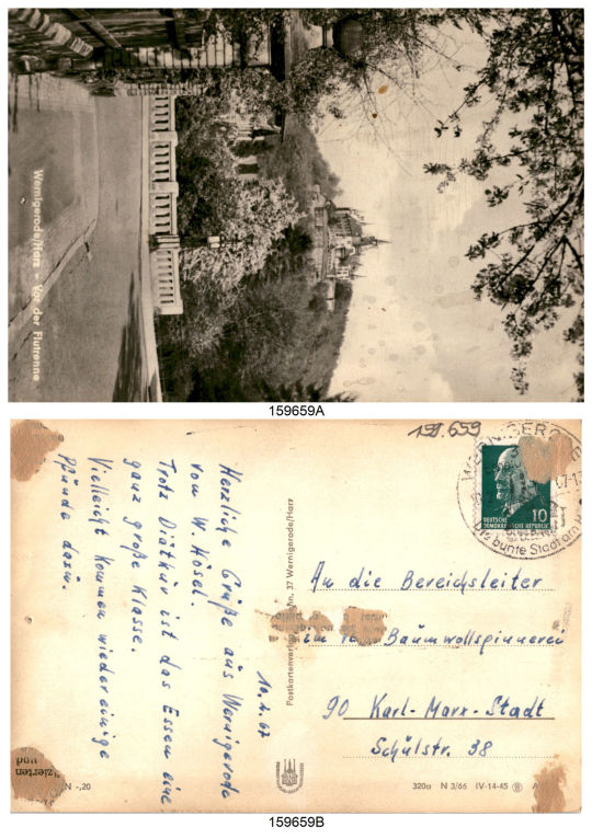 Postkarte 'Wernigerode/ Harz - Vor der Flutrenne'