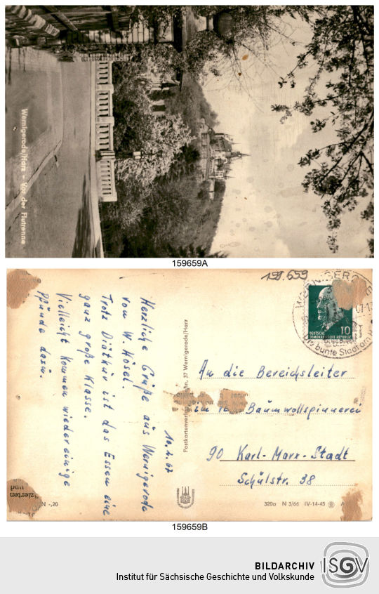 Postkarte 'Wernigerode/ Harz - Vor der Flutrenne'