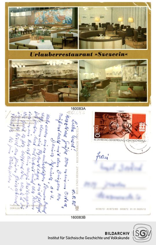 Postkarte 'Urlauberrestaurant »Szczecin«'