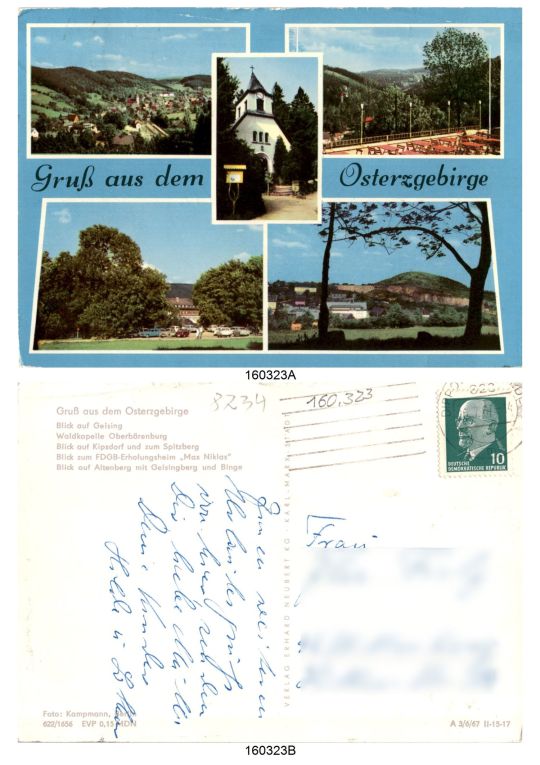 Postkarte 'Gruß aus dem Osterzgebirge'