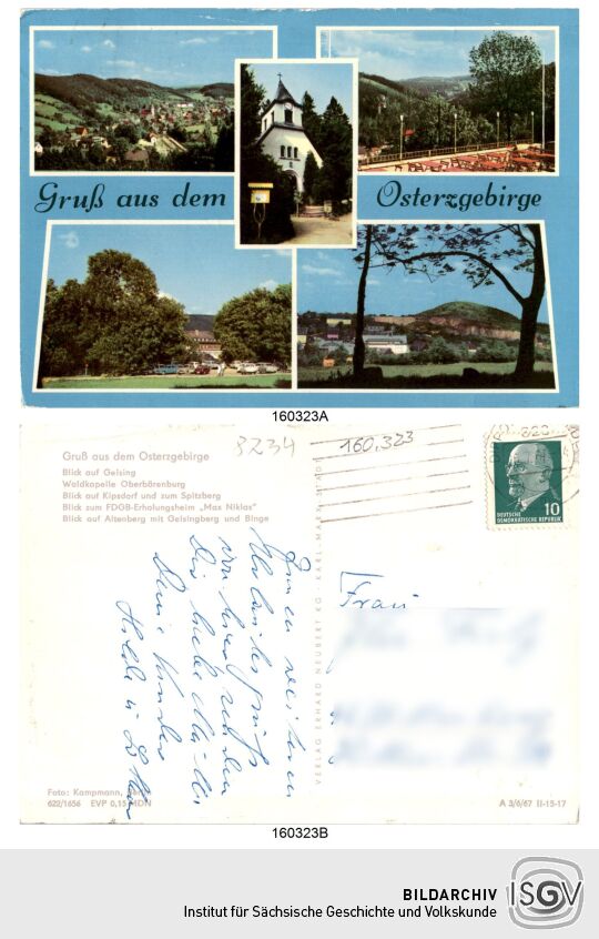 Postkarte 'Gruß aus dem Osterzgebirge'