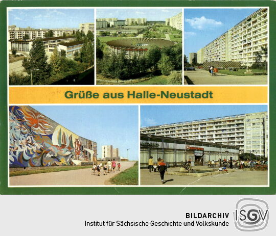 Postkarte: Grüße aus Halle-Neustadt