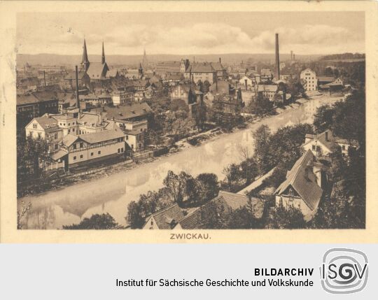 Postkarte der Mulde in Zwickau