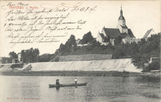 Postkarte der Mulde in Nerchau