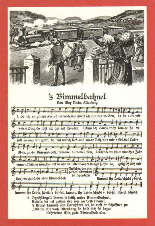 Liedpostkarte "s' Bimmelbahnel"